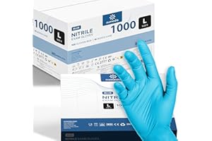 Kemes Nitrile Gloves L Pack of 1000 Light Blue Disposable Gloves Latex Free Powder Free Nitrile Gloves Size Large