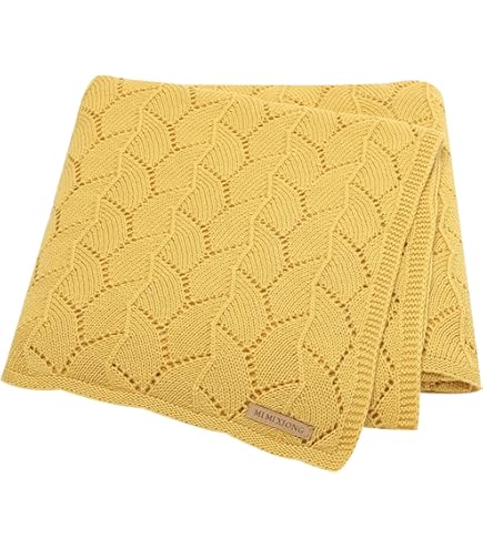LAWKUL Baby Blanket Cellular Knitted 100% Cotton Soft Blankets For