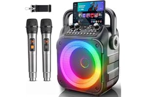 [Neueste] Karaoke Maschine mit 2 Karaoke Mikrofonen: Singingmate Karaoke Anlage 2 Mikrofonen für Erwachsene Kinder - Tragbare Bluetooth Party Karaoke Box - Mikrofon mit PA Lautsprecher - Geschenk