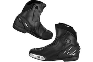 SUPER BIKERS Waterproof Motorcycle Boots Mens Non-slip Motorbike Armoured Shoes Leather Racing Riding Sports Touring Boots