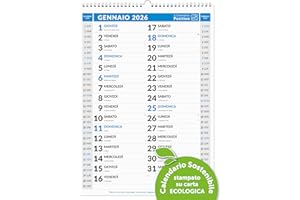 IL CALENDARIO POSITIVO Calendario 2026 da Muro Olandese | In Carta Ecosostenibile NON Patinata - Ideale per segnare Appuntamenti ed Impegni | Dimensioni 30x42 | 16 facciate | Calendario Positivo
