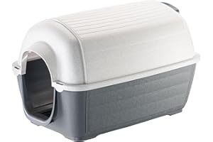 Ferplast Cuccia da Esterno per Cani Kenny Mini Casetta per Cani in Resina Termoplastica Resistente Urti e Raggi Uv, Sistema di Drenaggio, Griglia per L'Aerazione, Smontabile, 40 X 66 X 40 cm