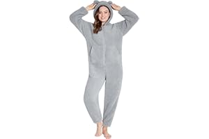 CityComfort Jednoczęściowy kombinezon dla kobiet, pluszowy polar, ciepła puszysta odzież domowa