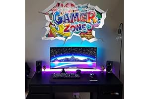 TOARTI 3D Wandtattoo Gamer,86x52CM Bunte Gaming Poster,Wandtattoo Kinderzimmer Junge Teenager,Moderne Gamer Wandbild für Schlafzimmer,Videospiel Wandstikcer für Jugendzimmer Deko Geschenk