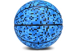 PECOGO Official Rubber Basketball 27.5"/29.5" Outdoor Indoor Mens Basketball Ball Size 5/7 for Kids Youth Teen Boys and Girls Gift Ideas(Without pump)