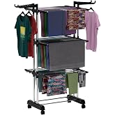 NILKAR Foldable Cloth Drying Stand Stainless Steel – 3 Tier Heavy-Duty Clothes Dryer for Balcony, Indoor & Outdoor Use | with