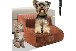 Zvonema Schody dla małych psów, 2 stopnie, antypoślizgowe, z gąbki, nadają się do prania, przenośna, rampa dla psów, na sofę, łóżko, 60 rolek