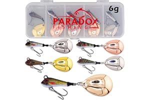 Paradox Fishing Jig Spinner zestaw 5 sztuk 6 g/10 g/15 g/20 g/25 g Delusory Spin Jig do łowienia okonia, przynęty na sandacze, przynęty na szczupaki, przynęty spinningowe – optymalna przynęta na