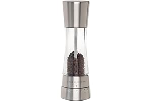 Cole & Mason H59401G Derwent Pepper Mill, Gourmet Precision+, Stainless Steel/Acrylic, 190 mm, Single, Includes 1 x Pepper Grinder