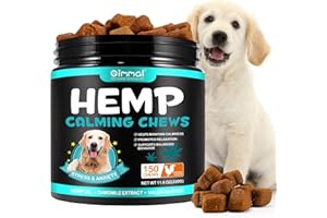 HRAMEX Calming Chews for Dogs(Chicken 150PCS),Helps Dog Anxiety & Stress Relief, Separation and Barking,Dog Calming Treats,Melatonin for Dogs, Sleep Calming Aid, for All Breeds & Sizes(330g)