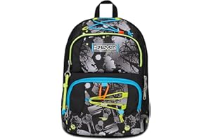 Seven Zaino Scuola Adavanced Pockets, Nero Grigio, Feeling Me, Zaino Doppio Scomparto Multi Tasche, Con Tasca Porta PC, Tasca Porta Borraccia e Organizer, Zaino Medie e Superiori, Bambino Ragazzo