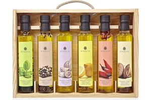 La Chinata Natives Olivenöl mit Zitronenschalen, mit Chilli, mit Knoblauch, mit Basilikum, mit Steinpilze und mit Pfeffer - 6x250ml.