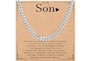 Aosyoisk Birthday Gifts for Man Boys,Men's Necklace 8mm Silver Cuban Chain