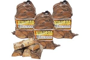WARMA Hardwood Firewood Logs 81L Kiln Dried Logs - Ready to Burn Easy For a Long Hot Burn - 3 x 27 Litre Nets Hard Wood for Weekend Fires Open Fire Pits Wood Burners Log Burners Fireplaces