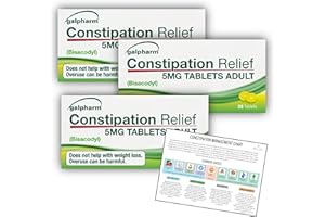 Constipation Relief for Adults Kit - 5mg Laxatives for Constipation x 60 Tablets Including Handy Wilosc Relief & Prevention Guide
