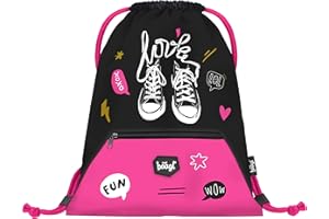 Baagl Sac de gym pour garçon, filles avec poche, sac à chaussures imperméable pour enfant, école et jardin d'enfants Sac de sport à cordon pour garçon, sac à dos à cordon