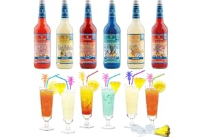 FLYING BIRD DRINKS & MORE Paket für 102 Cocktails fertig gemixt | 6 Flaschen 0,7l Cocktail Premix mit allen Zutaten | Mit und ohne Alkohol | Einfach Saft auffüllen - fertig