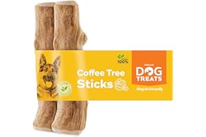 NATURAL DOG TREATS Naturalna kość do żucia z drewna kawowego dla psów i szczeniaków – pałeczka do żucia, zabawka dla psa - S - 2U