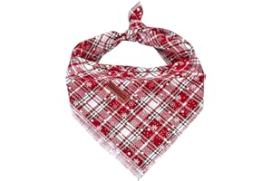 Lionheart glory Hundehalstuch 1 Päckchen waschbar weiche Baumwolle Weihnachten Lätzchen Schal, einstellbar Kerchief Quadratische Hund Halstücher für Groß Hunde Rot Halstücher