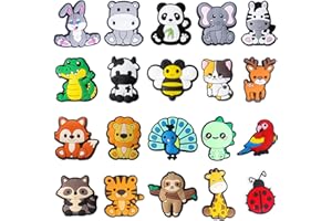 Qaziuy Schuh Charms, 20 Stück Croc Anstecker Tiere Abnehmbare DIY Schuhstecker Shoe Schmuck Niedliche Cartoon Anstecker Tiere für Schuh für Kinder Jugendliche Erwachsene