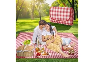 SRJEQC Coperta picnic impermeabile 200 * 200cm,Telo per Prato Picnic Rosso,Coperta picnic Portatile con Maniglia,Telo picnic impermeabile è adatta per campeggio,Picnic,Spiaggia, Prato