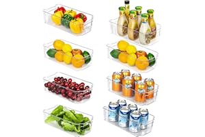Vtopmart 8 PCS Clear Stackable Pantry Organizers and Storage Bins, Plastic Containers Boxes for Shelves Cupboard, Fridge, Kitchen, BPA Free