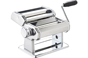 Machine À Pâtes World Of Flavours, Machine À Pâtes Manuelle Avec 9 Épaisseurs Réglables, Double Coupeur Italien De Luxe, Acier Inoxydable