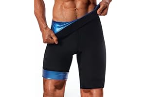 LMCOB Sauna Sweat Short Pants for Men Hot Thermo Sauna Leggings Compression Hight Waist Pants Workout Body Shaper Sauna Suit