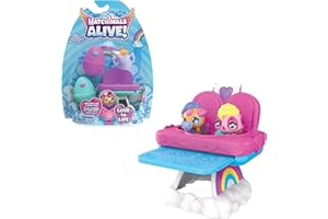 Hatchimals Alive Zwillingshochstuhl Spielset - mit 2 Mini-Figuren in selbstschlüpfenden Eiern, 3 Accessoires und magischen Spielideen, Spielzeug für Kinder ab 3 Jahren