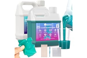 BBDINO Super Elastic Silicone Mould Making Kit, 2000g Jade Green, Liquid Silicone 1:1 Mixing, Ideal for Making Moulds of Resins, Plaster, Wax etc.