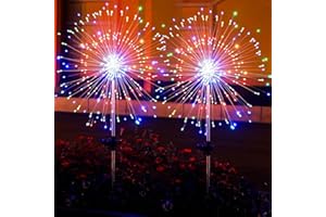 KOUHRTO Lot De 2 Lampe Solaire Exterieur 200 LED 8 Modes éclairage Extérieur Solaire, étanch Lampe Solaire De Jardin, Cour, Terrasse, Noël, Décoration Romantique Pour Fête De Mariage (Multicolor)