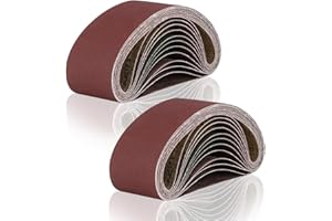 Bixury Bandes Abrasives Mixte 75 x 533 mm,28 Pièces Bande Ponceuse Ensemble de Bandes Abrasives en Tissu 4 x Grain 40/60/80/120/180/240/400 Chacun pour Ponçage et Polissage avec Ponceuse à Bande