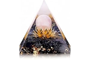 ETERNALORGONE Flor de la vida Orgonita Dinero Curación Pirámides de Cristal para Energía Positiva Citrina con piedras de ojo de tigre y cristal de la suerte que promueve la riqueza, la prosperidad y atrae el éxito