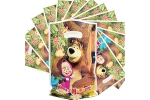 FYFLYMT 50pcs Sacchetti Regalo Masha,Borsa Regalo Masha,Sacchettini Caramelle,Sacchetto Regalini Festae,Sacchett per Regali Compleanno per Bambini