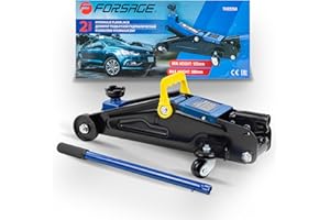 FORSAGEPOL FORSAGE Hydraulischer Rangierwagenheber, 2T Tragkraft, 125-380mm Hub, Sicherheitsventil, Mobil & Kompakt, Ideal für Werkstatt & Garage