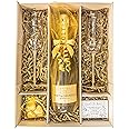 Moët & Chandon Champagne 750ml Gift Set Hamper With Two Matching Metallic Gold Champagne Flutes, Chocolates and Gift Box - Congratulations Gift With Personalised Gift Message (Gold Metallic Stems)