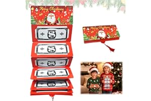 Audasi Soporte para Dinero Sorpresa de Navidad, Soporte para Tarjetas con 10 Compartimentos Tarjetas de dinero de Navidad Regalo de Dinero para Niños Adultos Amigos Gift