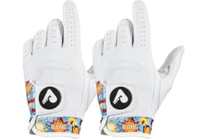 ASTUR Golf Gloves 2 Pack Cabretta Leather Golf Glove Men Left Hand Charismatic Unique Wrist Design Print