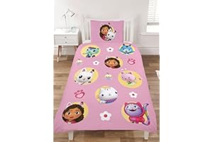Gabby's Dollhouse Set copripiumino singolo ufficiale, rosa (SP1-GAB-PNK-12)