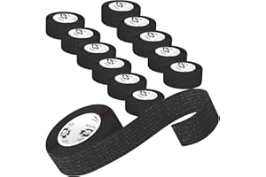 Bodhi & Digby Bande Strapping - Bandage autoadhésif ultra adhérent. 12 rouleaux noirs de 2,5cm x 4,5m. Parfait bandes pour strapping doigts