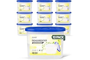 Zuvo Dehumidifier 500ml Pack of 10 | Disposable Moisture Absorber & Damp Trap for Home, Wardrobe, Bathroom | Condensation Absorbers & Humidity Control | Cupboard, Window & Interior Dehumidifiers