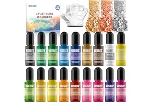 ‎HXDZFX Epoxidharz Farbe - 18 Farben Flüssiges Durchscheinendes Epoxidharz-Farbmittel, Hochkonzentrierter Epoxidharz-Farbstoff für Schmuck DIY Schmuckherstellung, AB-Harz-Färbung für Farbe (jeweils 10 ml)