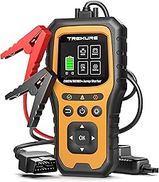 TREKURE Booster Avviamento Auto con OBD2 Diagnostica, 7000A Avviatore Di Emergenza (Tutti Gas o 10L Diesel), Portatile 12V Avviatore Batteria Auto con LED, OBDII, Tester Batteria, Power Bank