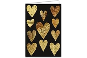 Afie 69-7032 Carte sans texte cœur amour avec dorure Format 12 x 17,5 cm + Enveloppe Blanc