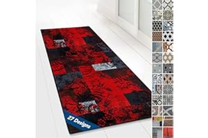 ‎FLOORDIREKT Floordirekt Teppichläufer mit Muster - maßgefertigter Feinschlingen Teppich Läufer für Küche, Flur & Wohnraum - Ornament Vintage Orient Gitter (80 x 300 cm, Maraba)