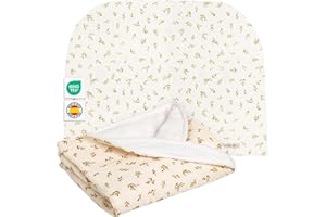 MIMUSELINA Manta Arrullo Bebe Recien Nacido Invierno | 2 en 1 Manta Bebes y Arrullo para Bebes | Suave de Algodon y Coralina 90x70cm | Calido y Ligero | Fabricado en España | Ecru