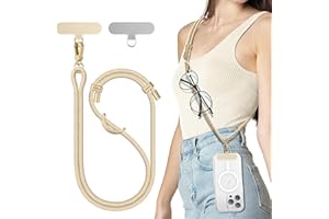 SURPHY Cordon Téléphone Portable Universelle, Tour de Cou Telephone Réglable et Détachable, laniere telephone portable Longue en Nylon Compatibles avec des Smartphones etc