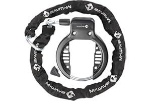 M-Wave Ringchain zamek ramowy z łańcuszkiem, czarny, jeden rozmiar