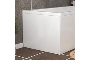 ROYAL BATHROOMS.CO.UK 700mm L-Shaped Bathroom Gloss White Bath Panels Reversible Wooden Bath End Panel