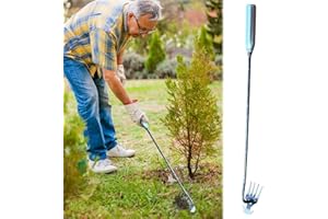 XINXINYU Garden Weeding Tool, Uprooting Weeding Tool, Manual Household Farm Implement Weeder And Looper, Dual Purpose Hand Weeder, For Garden Yard Farm Weed Removal For Garden Yard Farm Weed Removal (Black)